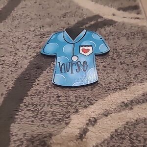 Nurse scrub top door hanger/ornament wooden Painted